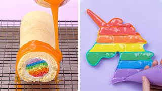 10 Oddly Satisfying Rainbow Cake Decorating Ideas Compilation  Creative Cake Recipe Tutorial [upl. by Aemat]