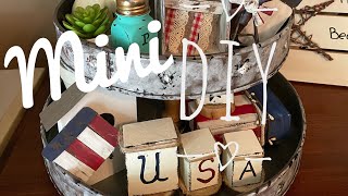 NEW Tiered tray MINIs  Dollar Tree  Patriotic DIY [upl. by Nwahsyt48]