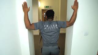 How To Do Doorway Pectoral Stretch  Stretching Demo [upl. by Sessler]