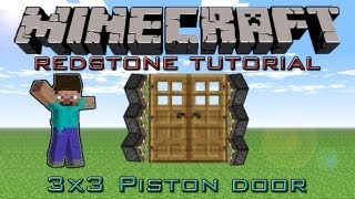 3x3 Piston Compact Door Advanced Redstone Tutorial  Minecraft 13 [upl. by Glynas521]