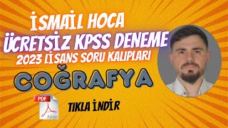 KPSS COĞRAFYA DENEMESİ  2023 YILI SORU KALIPLARI  ÜCRETSİZ DENEME 1 Düzeltmeli [upl. by Nemra]