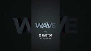 How to Create 3D Wave Text  After Effects Tutorial [upl. by Ardnod348]