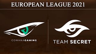 Cowana vs Secret Oregon  Cowana Gaming vs Team Secret  European League 2021 12 April 2021 [upl. by Einnos]