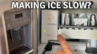 GE Refrigerator Ice Maker Making Ice Slowly Easy Fix [upl. by Jacobson]