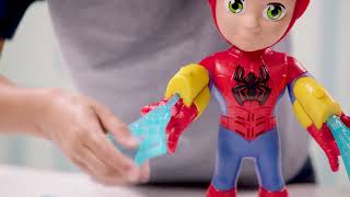 Marvel Spidey and his Amazing Friends  Electronic Suit Up Spidey Action Figure [upl. by Janella]