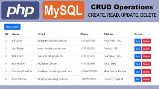 PHP and MySQL with CRUD Operations Create Read Update Delete [upl. by Ulda]