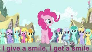 Pinkie Pie  Smile Smile Smile  sing along S2E18 On screen lyrics [upl. by Notsuj]