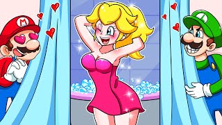 PEACH Dont Change Clothes  PEACH Dress Up Sad Story  The Super Mario Bros Animation [upl. by Sakovich]