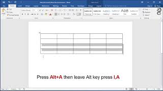 Shortcut key to Insert Rows in Table in Word [upl. by Aloek]