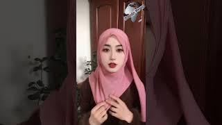 Tie back hijab style🧕🏼 hijabtutorial hijabtrend hijabstyles hijabstyle beautyframe shorts [upl. by Norga]