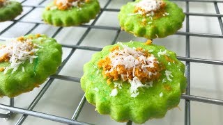 Onde Onde Cookies  Biskut Raya Ondeh Ondeh  Pandan Coconut amp Gula Melaka [upl. by Ninos]