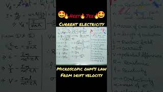 Ohms Law Derivation Current Electricity Class 12 physics shorts [upl. by Hessney]