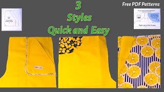 How to Sew Pants Pocket Easy Way3 Styles of Quick Simple TrouserSkirt Pocket Beginners Tutorial [upl. by Susanne253]