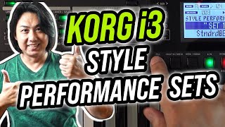 Using PERFORMANCE STYLE SETS in Korg i3 Workstation Keyboard [upl. by Junna109]