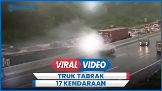 Detikdetik Kecelakaan Tol Cipularang Truk Kardus Tabrakan Libatkan 17 Kendaraan [upl. by Ayna]