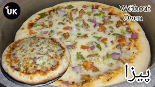 BBQ Chicken Pizza Recipe  Pizza Without Oven  Uzmas Kitchen  UK [upl. by Sumaes]