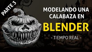 Aprende a crear una calabaza de Halloween con Blender  Parte 3 [upl. by Elmo]