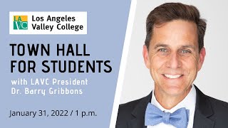 LAVC Town Hall for Students  Monday January 31 2022 100 pm [upl. by Nashner]