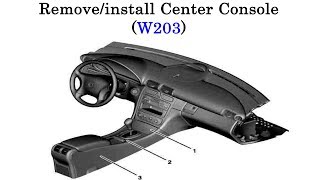 Remove install center console on CClass W203 [upl. by Dis663]