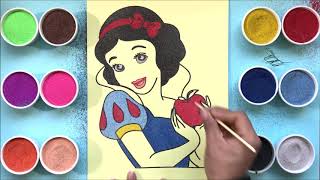 Colored sand painting SNOW WHITE PRINCESS so beauty  Learn colorsBUMBLE BEE TV [upl. by Ecirehs424]