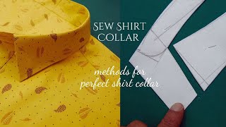 How To Sew A Shirt Collar  Sewing a CollarTechnique For Beginners Shirt Collar Stitching 27 [upl. by Kipton]