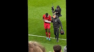 Konate injury vs brighton in liverpool vs brighton game [upl. by Irej]