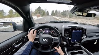 2023 RAM 1500 Laramie Crew Cab 4X4 POV Walkaround and Test Drive ASMR [upl. by Aicats]