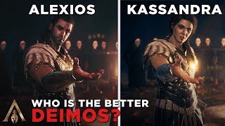 Alexios as Deimos vs Kassandra as Deimos  Assassins Creed Odyssey [upl. by Lajes965]