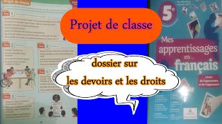 Projet de classe UD2 Devoirs et droits mes apprentissages en français 5 page 69 [upl. by Tamah314]