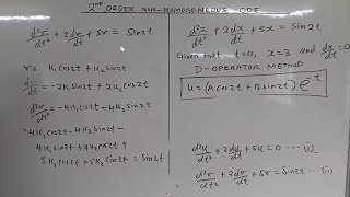 NonHomogeneous 2nd Order ODE  METHOD OF UNDETERMINED COEFFICIENTS [upl. by Rooke]