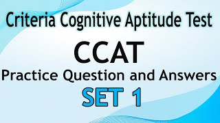 1 CCAT Practice Question and Answer  Set 1 [upl. by Ahsam]