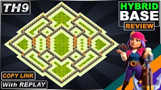 NEW BEST TH9 Base 2021  Town Hall 9 FarmingTrophy Hybrid base with Copy link  Clash of Clans [upl. by Darrow]