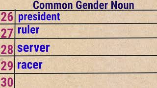 50 Common Gender Noun  Common Gender Examples  Common Gender  English grammar [upl. by Gery]