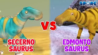 Secernosaurus vs Edmontosaurus  Desert Dino vs Tundra Dino S1E9  SPORE [upl. by Fredelia]