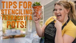 How to Seal and Paint Terracotta Pots with Stencils [upl. by Nwahsaj]