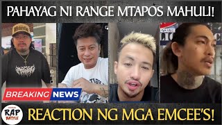 🔥 Pahayag ni Range mtapos syng mahuli Tagalog subtitle  Reaction Ng mga emcees sa issue ni Range [upl. by Hairehcaz]