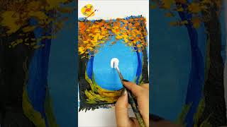 Create Spooky Halloween Art with Acrylic Paint  helloween painting shorts helloween [upl. by Amolap347]