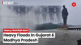 Gujarat Rain Narmada River Swells Incessant Rainfall Leads To Flood Like Situation In Bharuch [upl. by Sucramej]