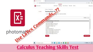 Photomath Calculus Teaching Skills Test  How To Use LaTex In Teaching Skills Test [upl. by Gelman993]