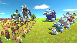 EVOLUTION OF BLASTOISE VS Human Team  Animal Revolt Battle Simulator [upl. by Amble973]