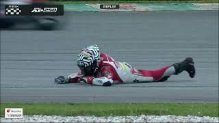 Kiandra Ramadhipa crashed during AP250 Practice 2 session of Round 5 2024 [upl. by Aikenahs]