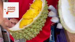 Food market Durian Cutting Skills Fruit Ninja Knife slash Singapore Street Food I Food leveling [upl. by Adar]