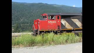 CN GasGrain1 boxcar Train  Boston Bar BC CN SD60F 5540 Leading [upl. by Adama]