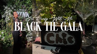 GRWM for an all Black Black Tie Gala  PYNK Gala Hair drawstring ponytail and outfit of the night [upl. by Orsino]