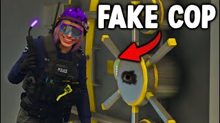 Fake Cop Robbing Banks In GTA 5 RP [upl. by Rolanda]