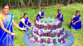 Big Kitkat 3 Layer Gems Cake Making Cake Making At Home Instant Easy KitKat Cake cakewithout oven [upl. by Lundgren]