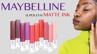 NEW Maybelline Superstay Matte Ink Liquid Lipsticks Swatches amp Review [upl. by Gnen377]