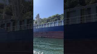 A huge cargo vessel ship near the town of Fowey ship [upl. by Heimer]