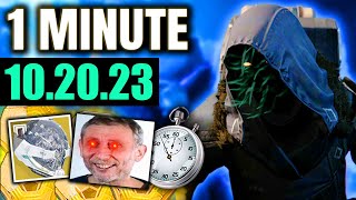 69 Stat Armor  Nice Xur in 1 MINUTE  102023 [upl. by Fahy]