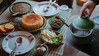 Torshe Tareh persian sour herb stew with marbled eggs [upl. by Eilyak]